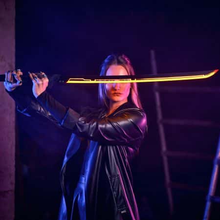 Phantom Orange LED Katana prop replica Cyberpunk by Blasters4Masters